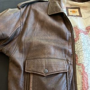 Super nice heavy distressed leather bomber Hard Rock Atlanta